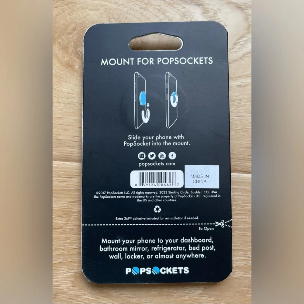 PopSockets PopMount Multi-Surface Mount - Black- New